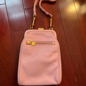 Tom Ford Pink Leather Shoulder Bag with Gold Hardware